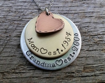 Grandma Est Necklace - New Grandma Gift