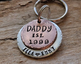 Personalized Fathers Day Keychain - Custom Fathers Day Gift - Dad Est Keychain with Kids Names - Father's Day Gift - Gift for Dad