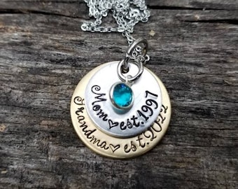 New Grandma Necklace - Gift for New Grandmother - Pregnancy Announcement