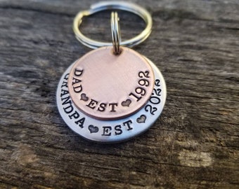 New Grandpa Keychain - Fathers Day Gift - Gift for grandpa - Custom Key Chain