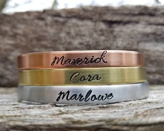 Personalized Cuff Kids Names - Mother's Day Gift - Gift for Grandma