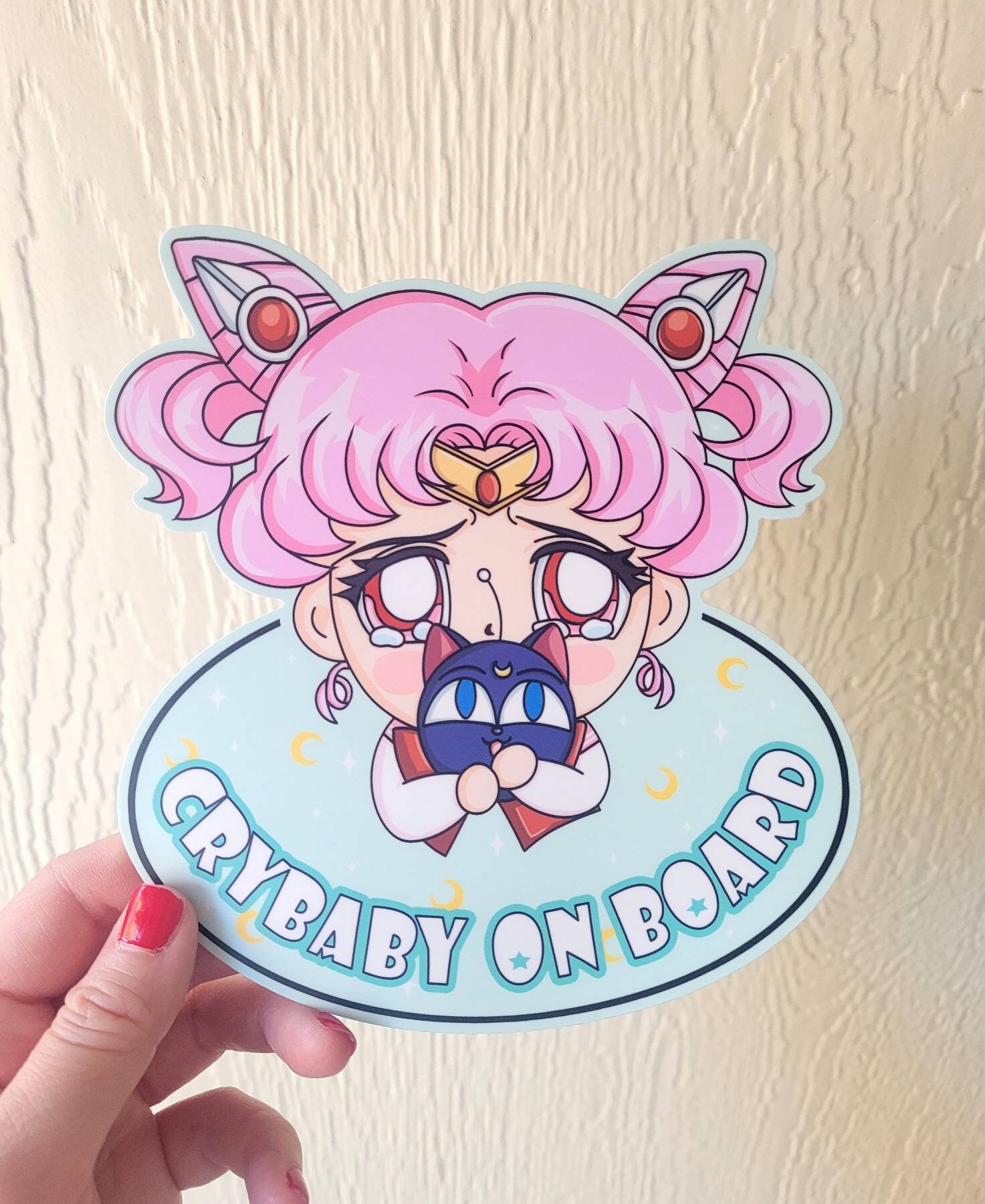 Sailor Moon Chibiusa Chibi Moon Crybaby on Board Car Decal - Etsy