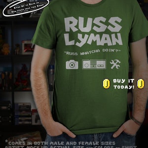 official russ lyman shirt Whatcha Doin slogan (White Lettering) image 7