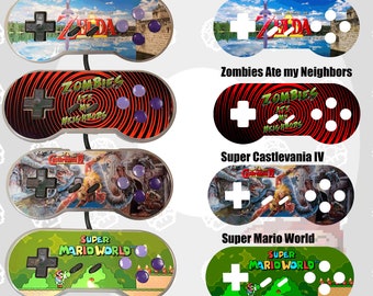 Custom SNES Vinyl Overlay Sticker for a retro SNES Controller (Batch 2)