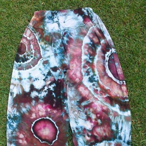 Womens Größe kleine Yoga Harem pants AGATE farbige Eis Dye