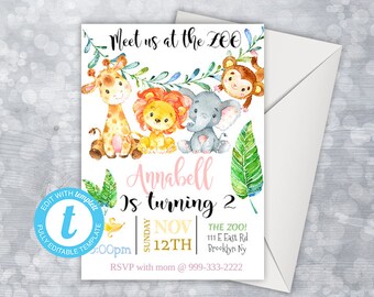 zoo invitation etsy