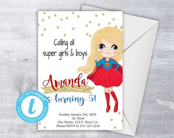 girl birthday invite etsy