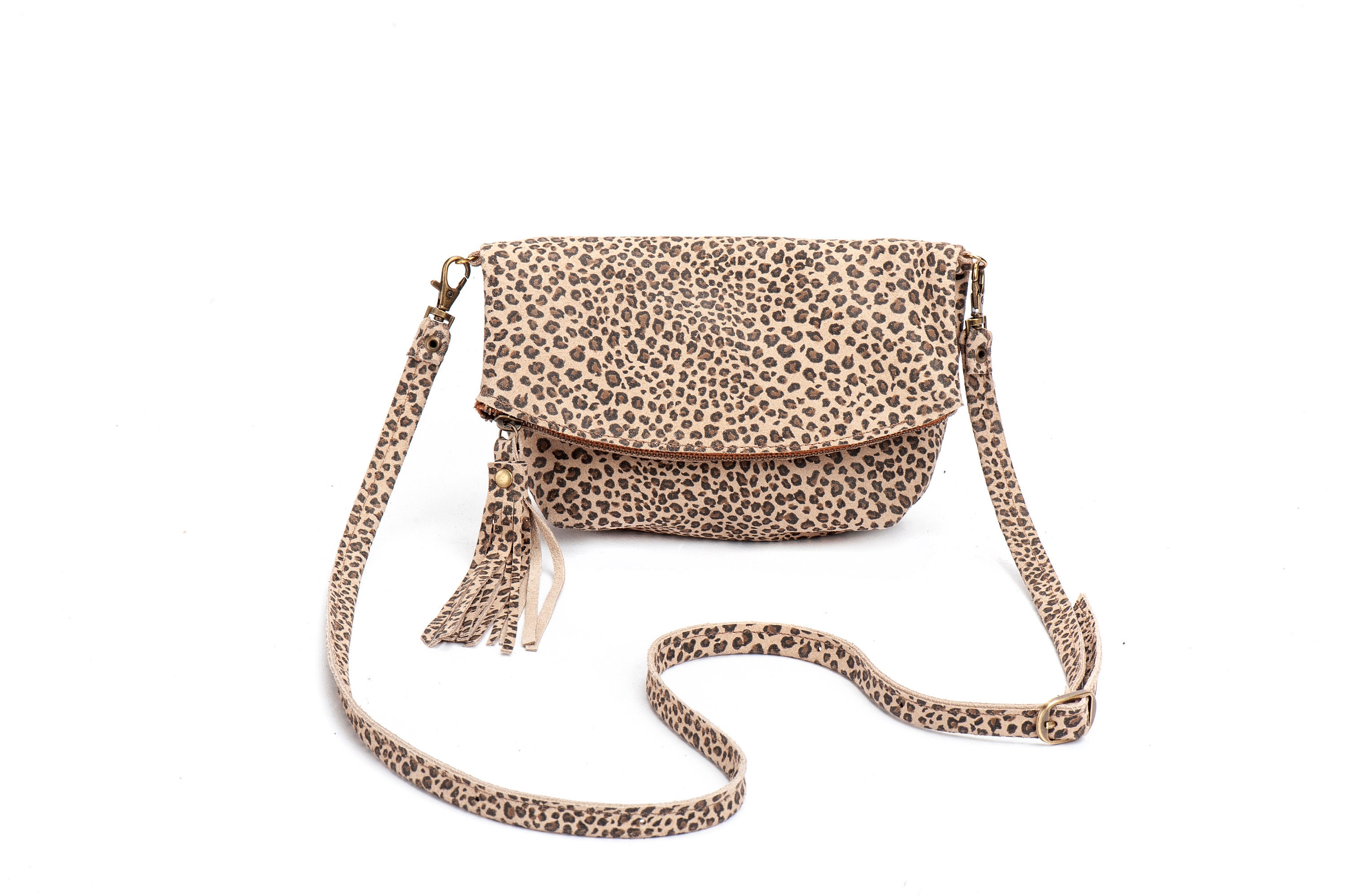 leopard leather purse