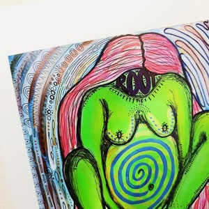 Root Fine Art Giclée Print Birth Art Psychedelic Art Doula Midwife Gift Home Birth Free Birth image 3