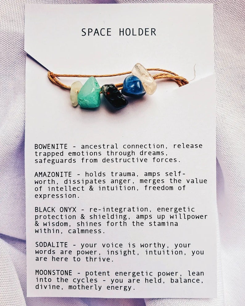 Space Holder Crystal Intention Wish Bracelet Personal Empowerment Doula Verloskundige Verpleegkundige Reiki Gift afbeelding 1