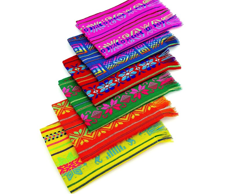 Amazing Mexican Napkins bulk set of 6 Assorted colors woven Etsy