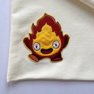 Calcifer Fan Art Tote Bag | Howl&#39;s Moving Castle Tote Bag | Anime Tote bag | Ghibli tote bag | Anime gifts | Otaku Gift