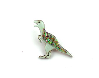 Tyrannosaurus Rex T-Rex Dinosaur Pin Badge - Green