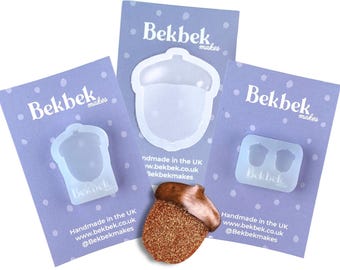 Molde de silicona para resina UV con forma de bellota / Molde para joyería, pendientes, broches y colgantes