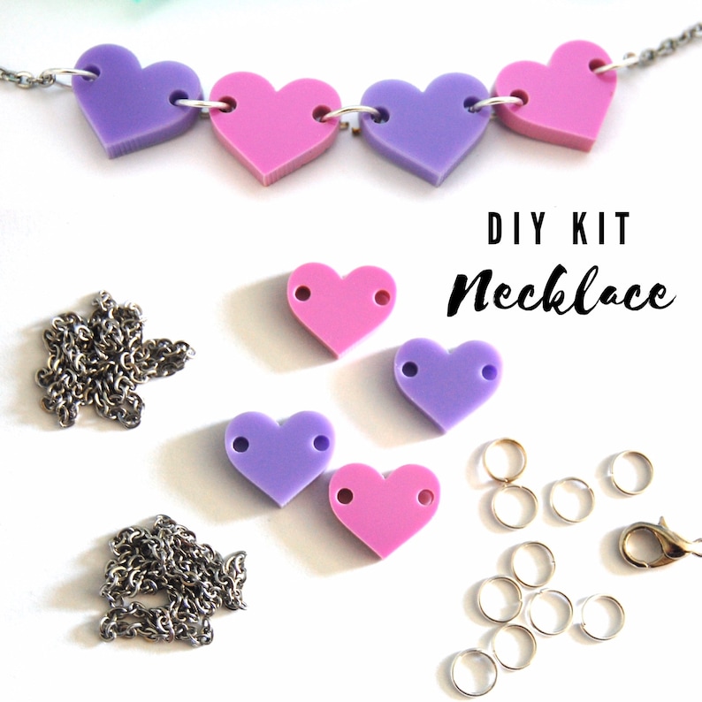 DIY Acrylic Heart Necklace Kit image 0