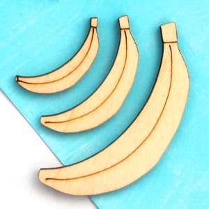 Banane Holz Verzierungen / Holz Cabochon / Mini Holz Form / DIY Pin Abzeichen / Schmuck & Karte machen Obst-Form