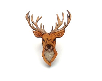 Stag Reindeer Pin Badge