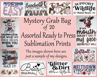 Ready to Press Heat Transfers- Sublimation-Mystery Grab Bag-Assorted