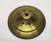 1, Round, 4.25 Inch Diameter, Vented, Brass Stained Glass Vase Cap for Lamps