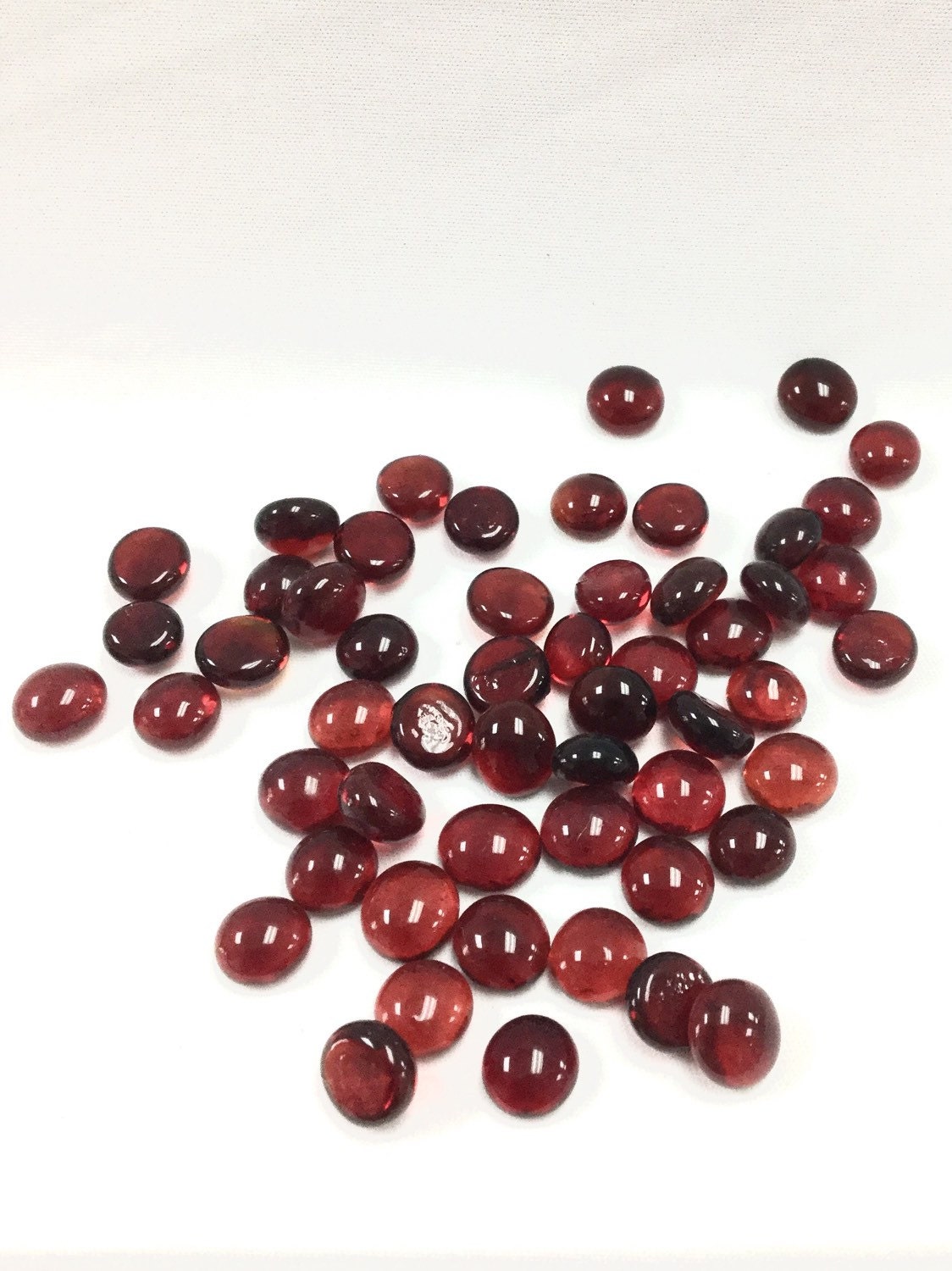 50 Red Mini Glass Gems Glass Nuggets or Pebbles Mosaic Etsy