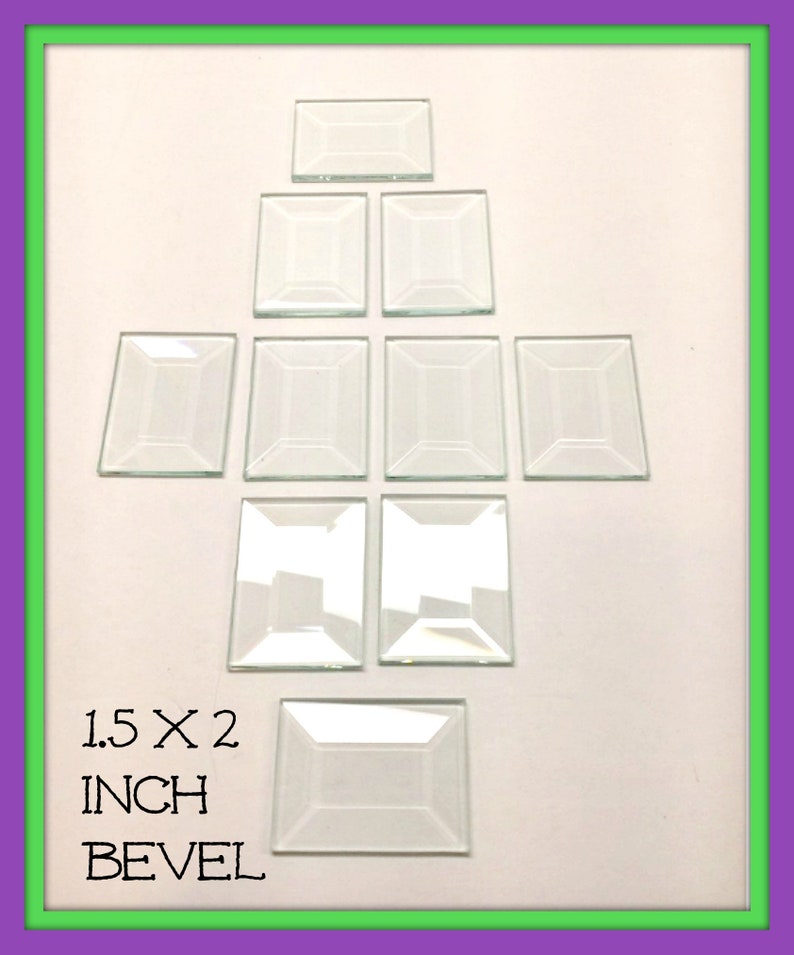 Stained Glass Supplies 1 x 7 clear bevels pack of 10