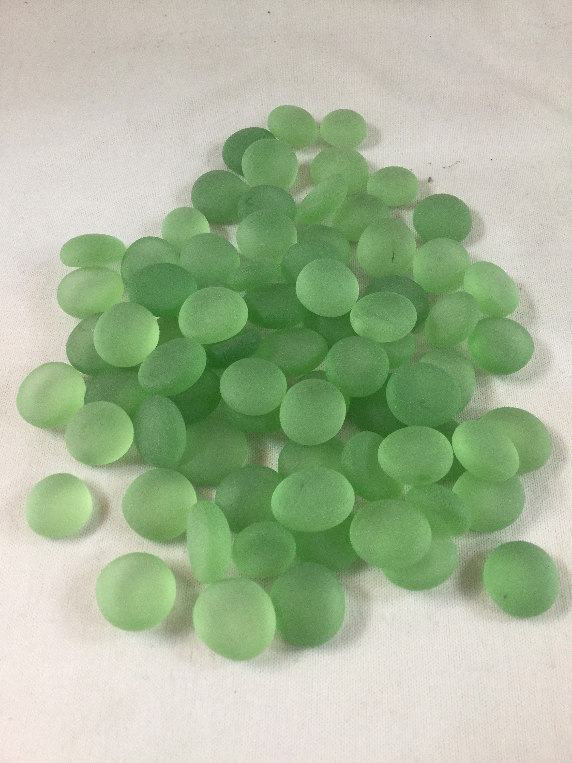 25 Medium Frosted Lime Green Glass Gems Glass Nuggets Glass Etsy