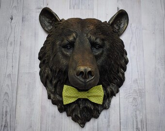 Faux taxidermy bear head wall mount