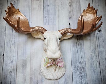 Faux Taxidermy Moose Head Wall Mount, Moose Wall Decor