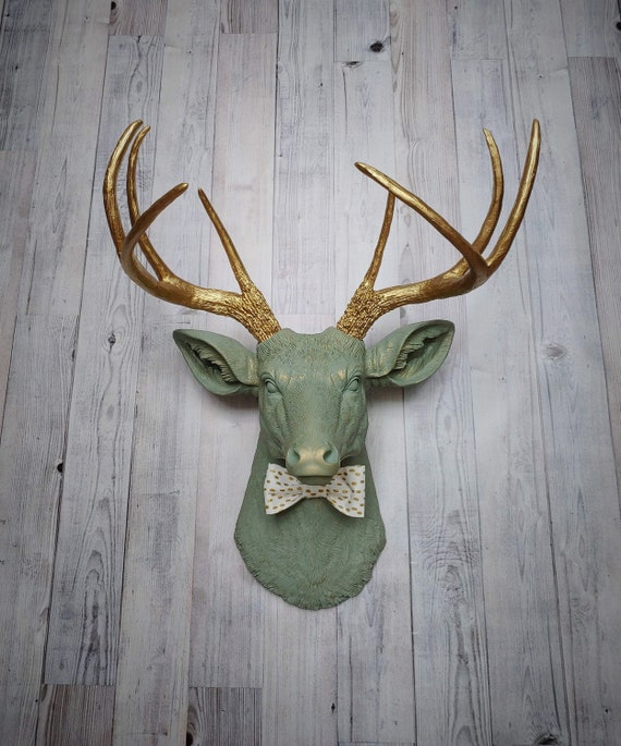 Fausse Tête De Cerf Résine – Déco Murale Rétro Faite Main (neuf)