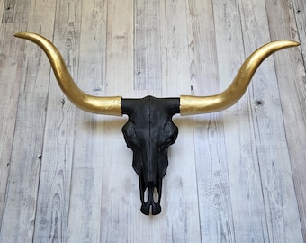 Faux Taxidermy Longhorn Steer, Cow Skull