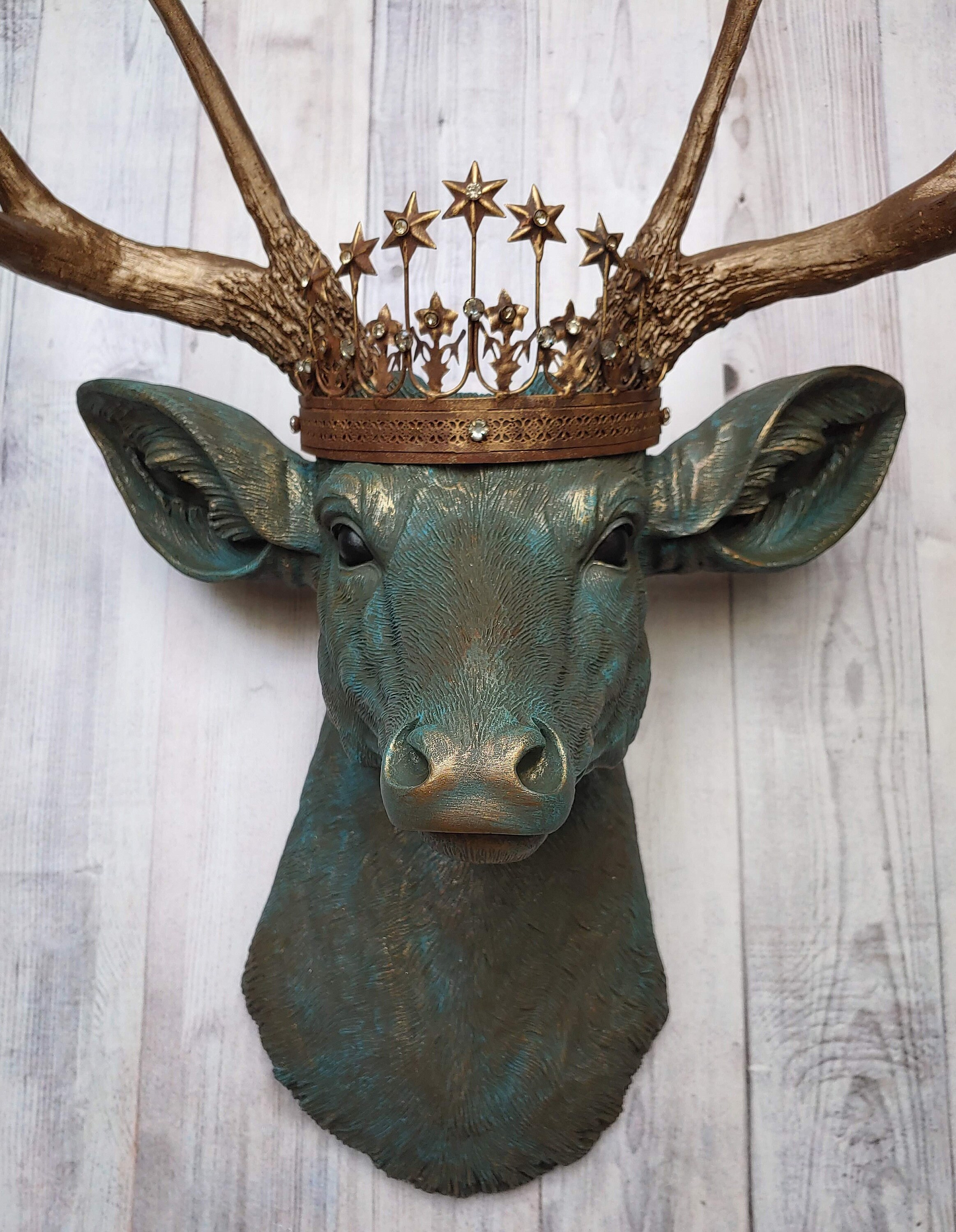 Faux Taxidermy Crowned Deer Head Wall Mount, Stag Decor - Etsy