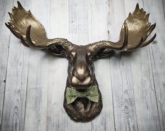 Faux Taxidermy Moose Head Wall Mount, Wall Decor