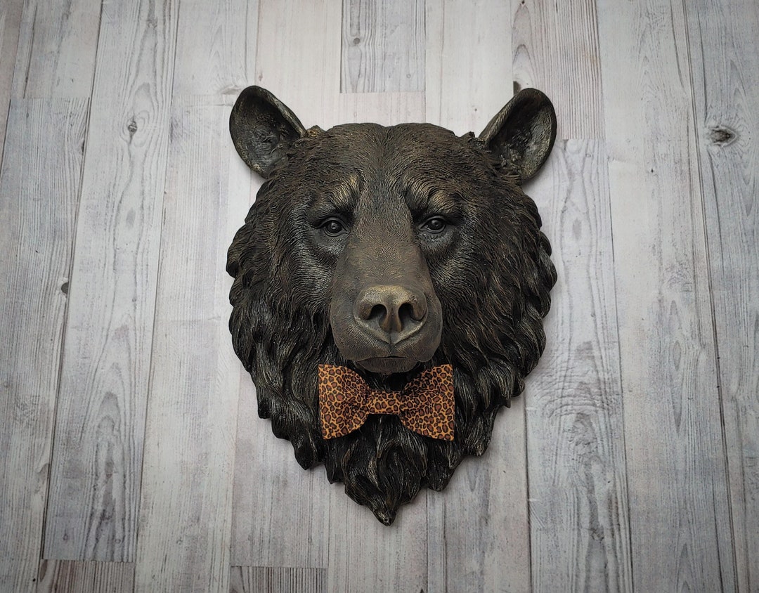 Faux Taxidermy Bear Head Wall Decor, Large Bear Head Wall Mount, Bear