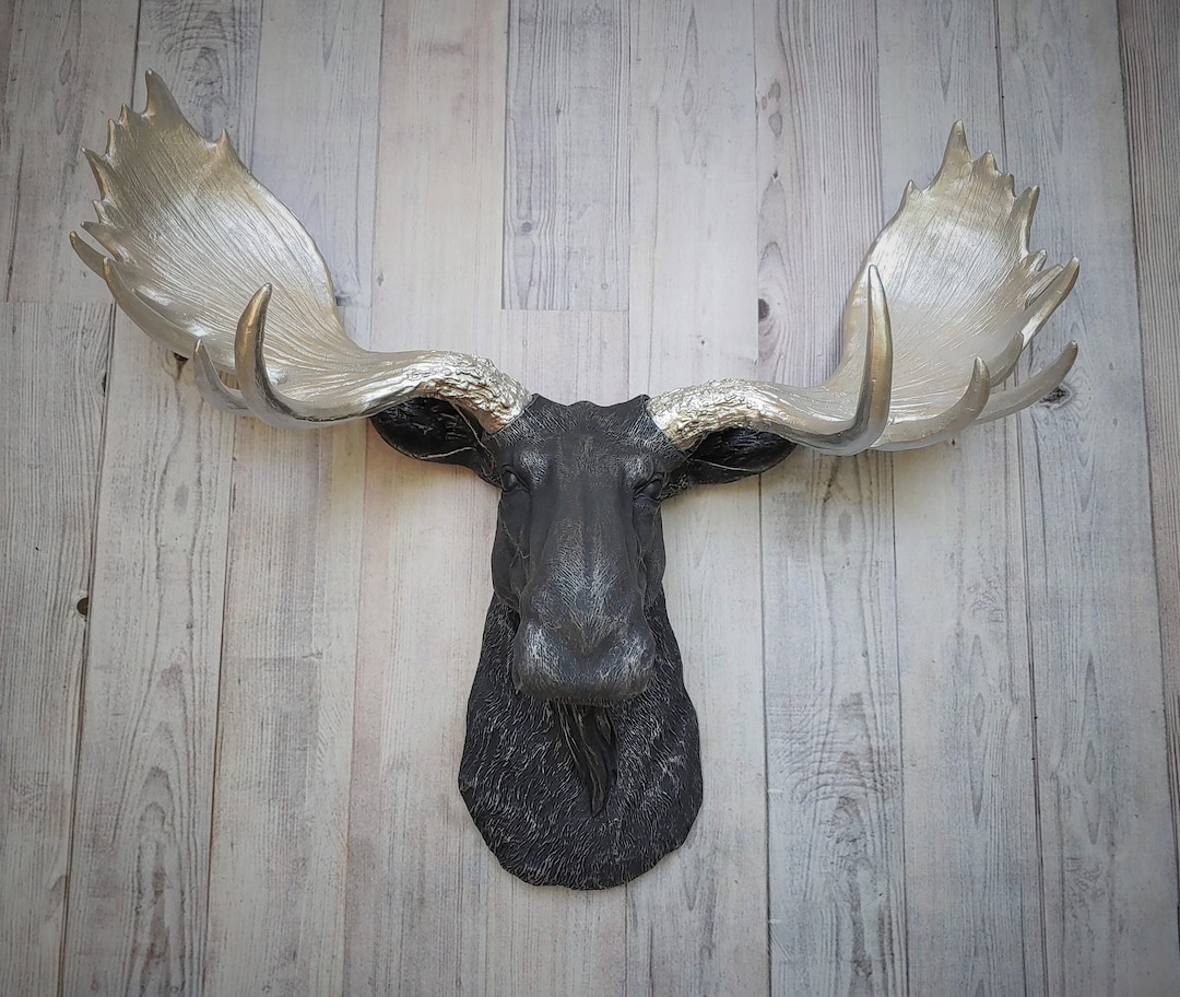 Faux Moose Head, Moose Head Wall Decor, Faux Taxidermy Moose Head Etsy