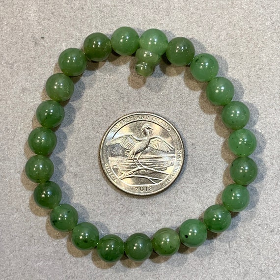 Jade (Nephrite) stretch bracelet (8mm) healing cr… - image 4
