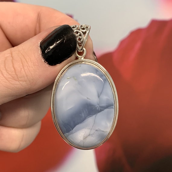 Opal (blue Owyhee) pendant for necklace healing c… - image 1