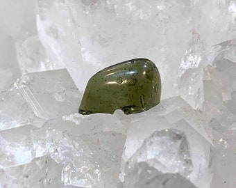 Moldavite (rough) Mini 'polished Chip' W Bubbles (.3g) Healing Crystal