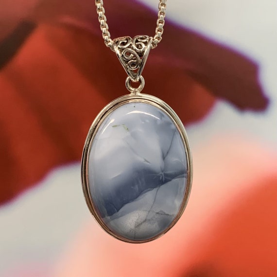 Opal (blue Owyhee) pendant for necklace healing c… - image 2