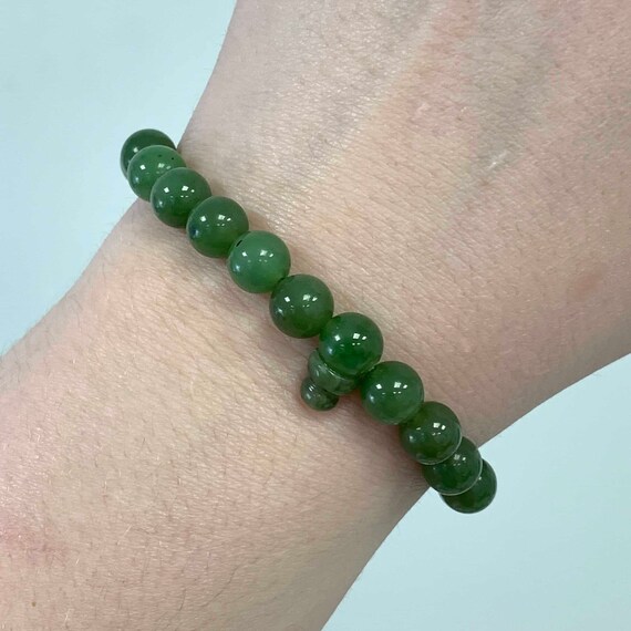 Jade (Nephrite) stretch bracelet (8mm) healing cr… - image 2