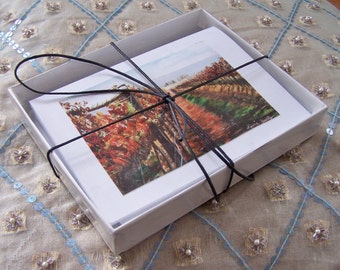 Boxed set of 8 note cards printed from original art by Laurie Adams