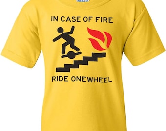Camiseta Onewheel: "En caso de incendio" (tallas para jóvenes)