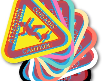 Pegatina de Onewheel: «Precaución» trilingüe (Edición 3D limitada)