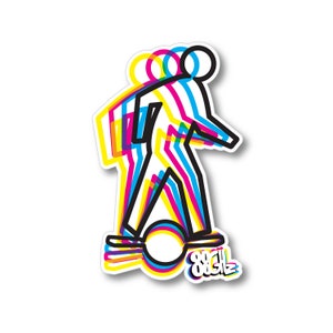 Onewheel Sticker: Crosswalk CMYK “Double Remix”
