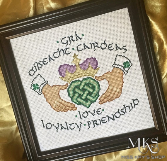 Claddagh - Irish Celtic Cross Stitch Pattern - Instant Download