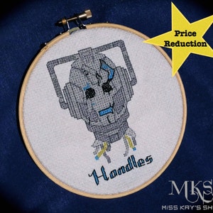 Handles the Cyberman - Doctor Who Cross Stitch Pattern - Instant Download