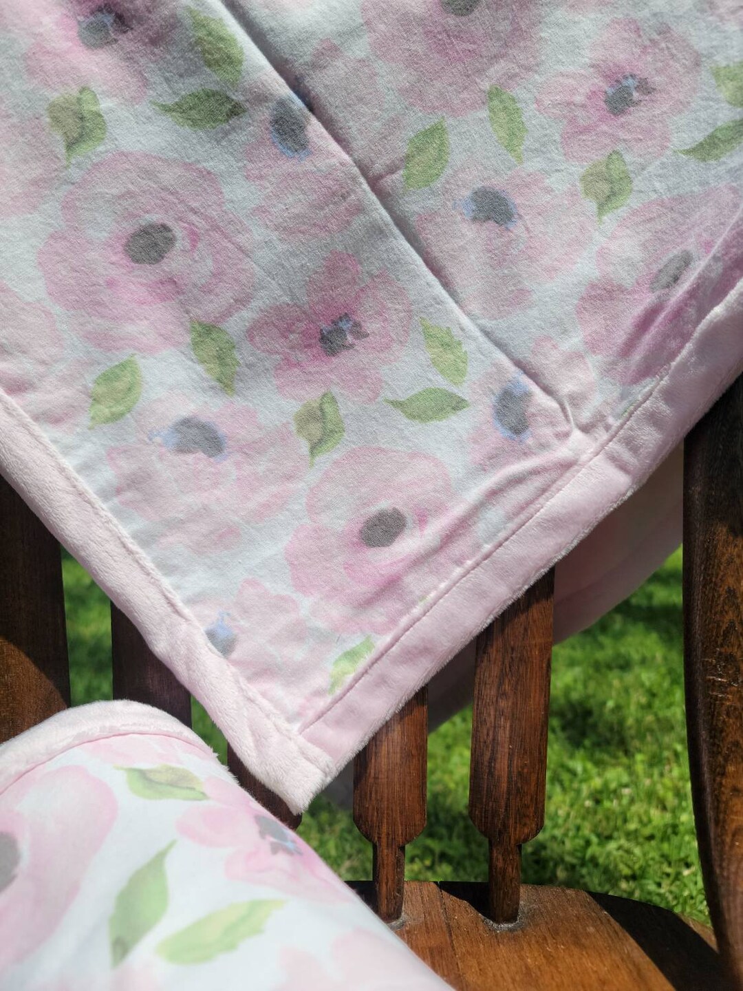 BABY SWADDLE BLANKET Pink Poppies Watercolor Cotton Print Etsy UK