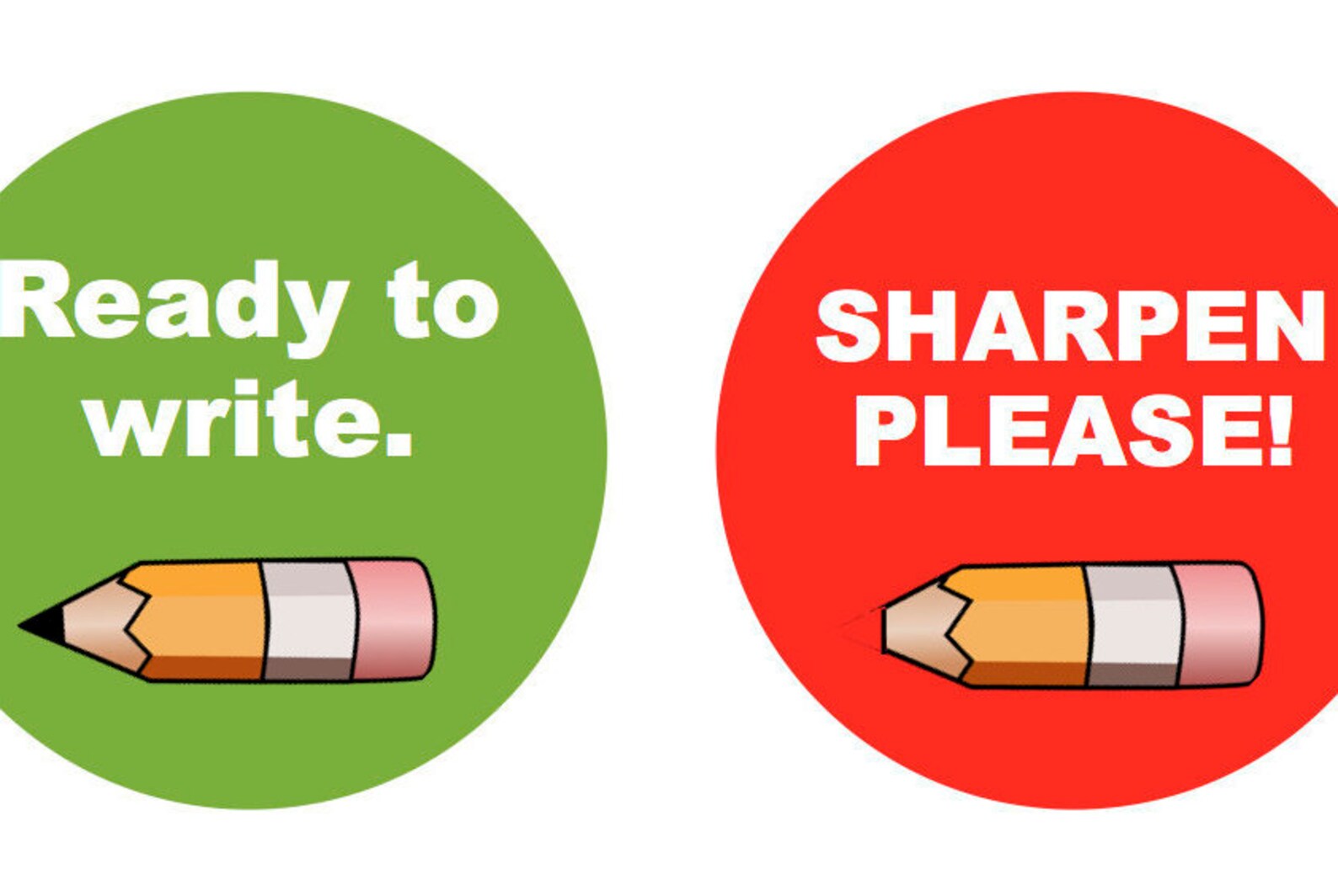 New and Improved Design Two 2 Ready to Write/sharpen Please Teacher