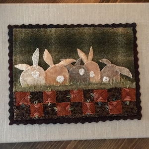 Wool applique  pattern called "Carrot Patch"