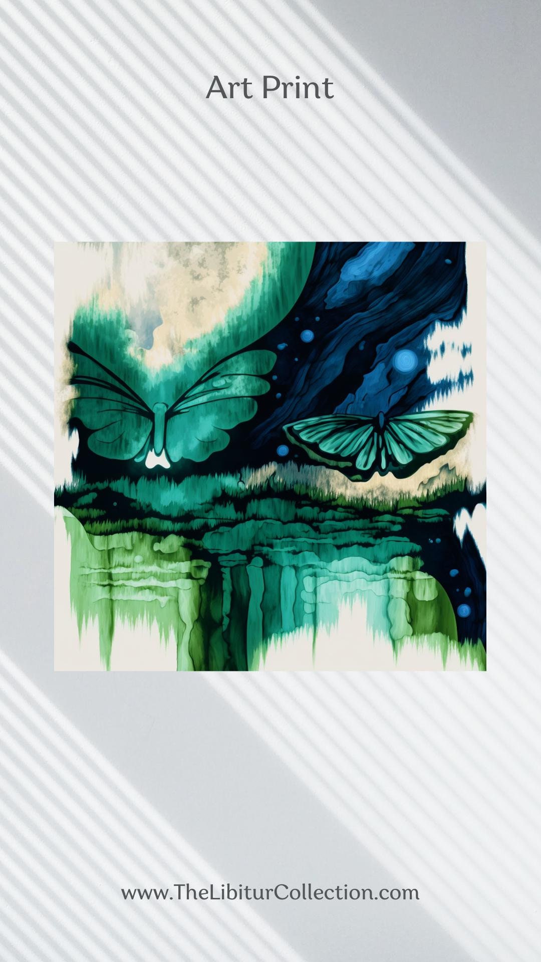 Moth Abstract Drawing Abstract Moon Moth Water Color Poster Print Wall Art Abstract Moth ...