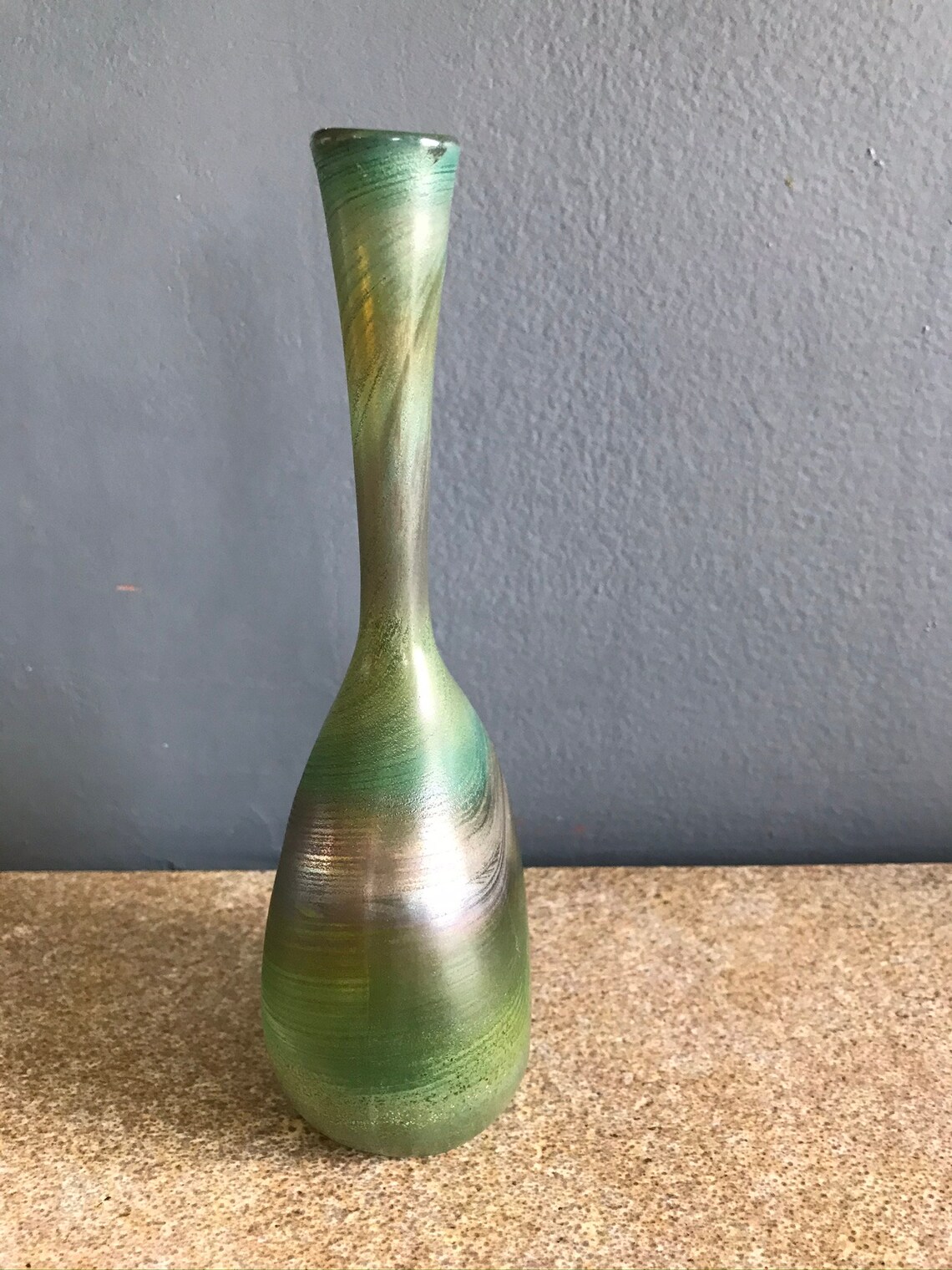 1950s Neker Brothers Delicate Hand Blown Glass Bud Vase Etsy